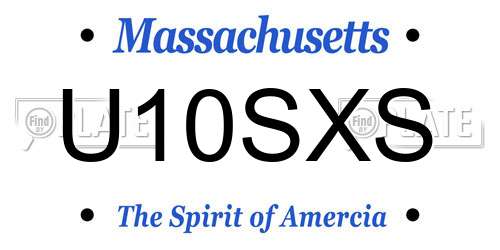 U10SXS Massachusetts License Plate