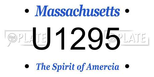 U1295 Massachusetts License Plate