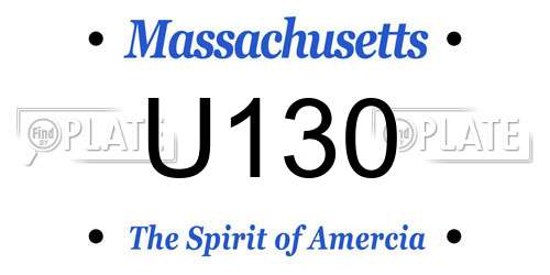 U130 Massachusetts License Plate
