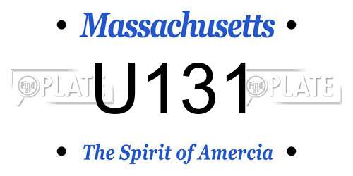 U131 Massachusetts License Plate