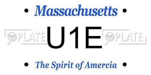 U1E Massachusetts License Plate