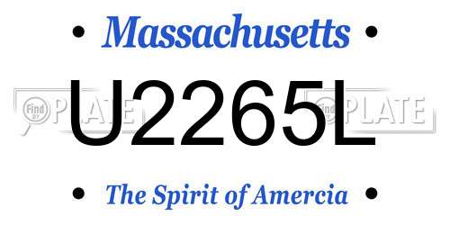 U2265L Massachusetts License Plate