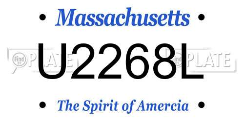 U2268L Massachusetts License Plate