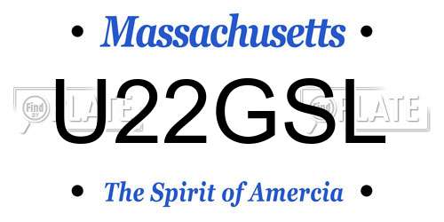 U22GSL Massachusetts License Plate