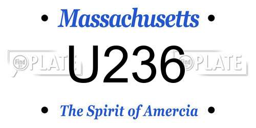 U236 Massachusetts License Plate