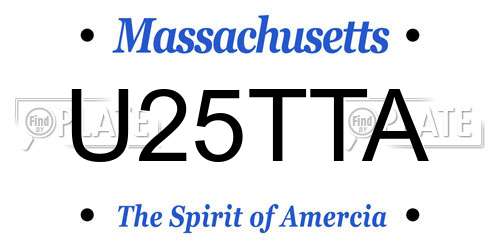 U25TTA Massachusetts License Plate