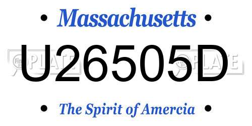 U26505D Massachusetts License Plate