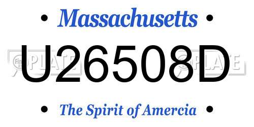 U26508D Massachusetts License Plate