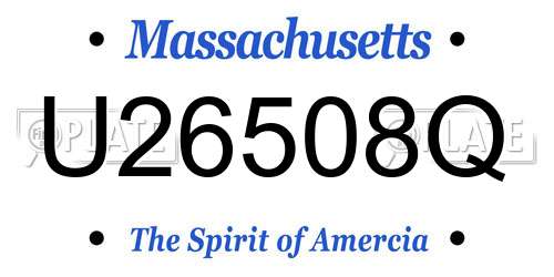 U26508Q Massachusetts License Plate