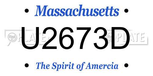 U2673D Massachusetts License Plate