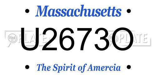 U2673O Massachusetts License Plate