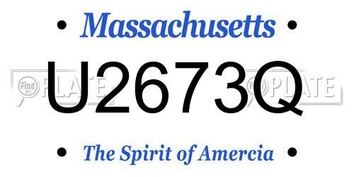 U2673Q Massachusetts License Plate