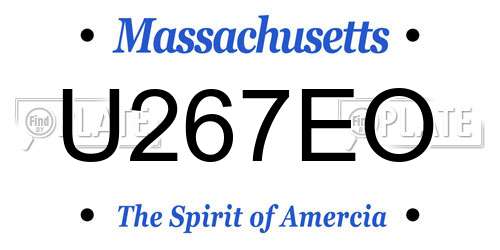U267EO Massachusetts License Plate