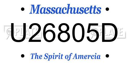 U26805D Massachusetts License Plate