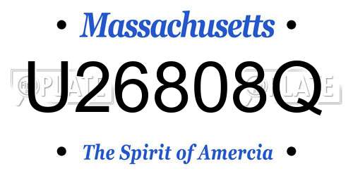 U26808Q Massachusetts License Plate