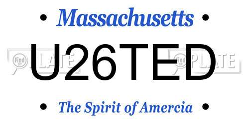 U26TED Massachusetts License Plate