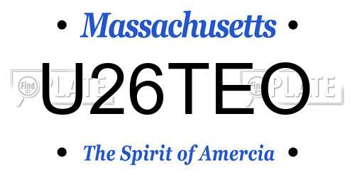 U26TEO Massachusetts License Plate