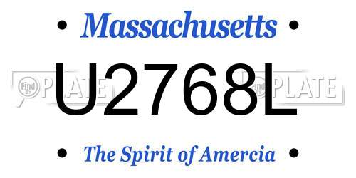 U2768L Massachusetts License Plate