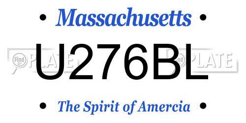 U276BL Massachusetts License Plate