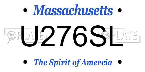 U276SL Massachusetts License Plate