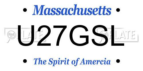 U27GSL Massachusetts License Plate
