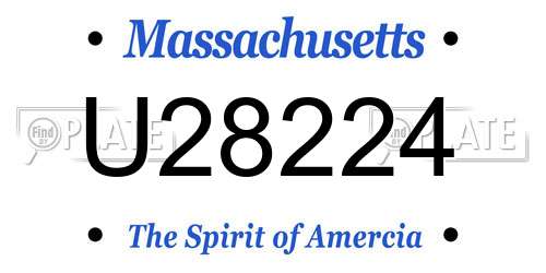 U28224 Massachusetts License Plate