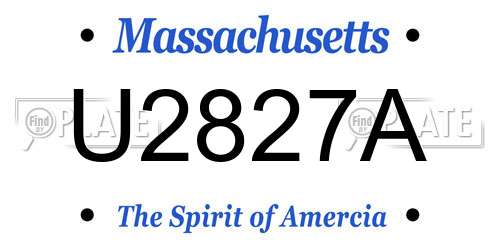 U2827A Massachusetts License Plate