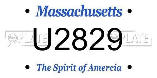 U2829 Massachusetts License Plate