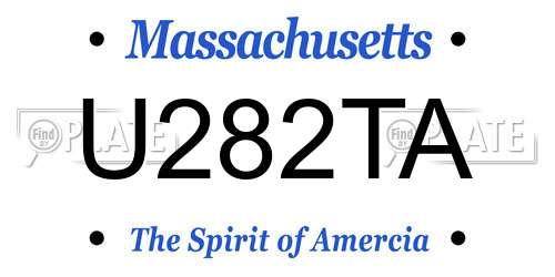 U282TA Massachusetts License Plate