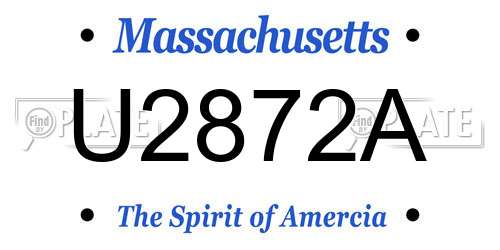 U2872A Massachusetts License Plate