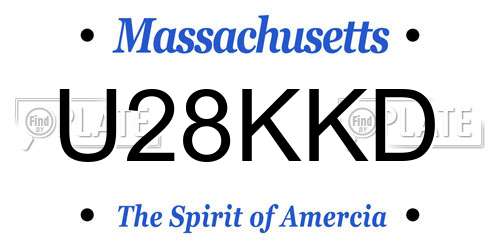 U28KKD Massachusetts License Plate