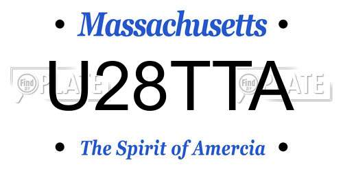 U28TTA Massachusetts License Plate