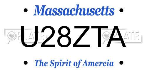 U28ZTA Massachusetts License Plate