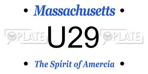 U29 Massachusetts License Plate