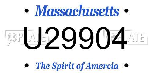 U29904 Massachusetts License Plate