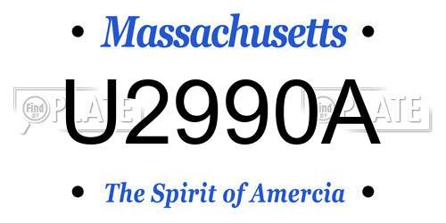 U2990A Massachusetts License Plate