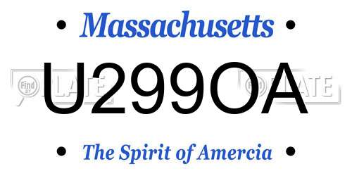 U299OA Massachusetts License Plate