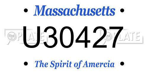 U30427 Massachusetts License Plate