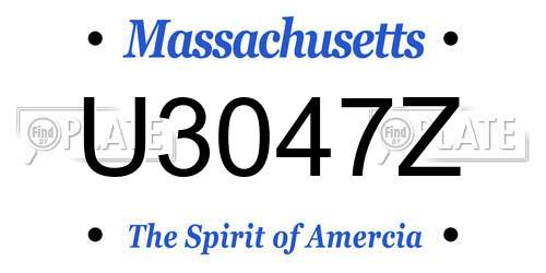U3047Z Massachusetts License Plate