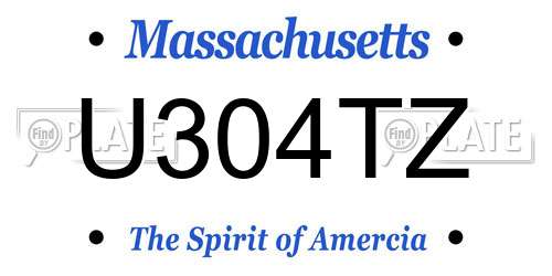 U304TZ Massachusetts License Plate