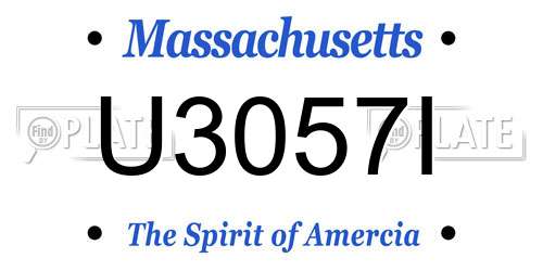 U3057I Massachusetts License Plate