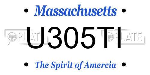 U305TI Massachusetts License Plate