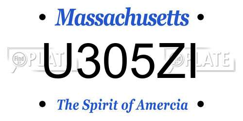 U305ZI Massachusetts License Plate