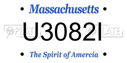 U3082I Massachusetts License Plate