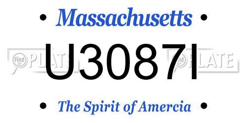 U3087I Massachusetts License Plate