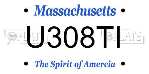 U308TI Massachusetts License Plate