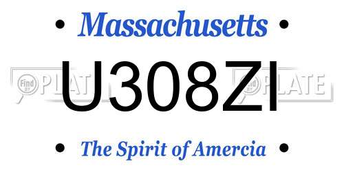 U308ZI Massachusetts License Plate