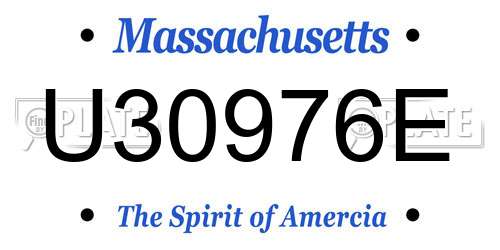 U30976E Massachusetts License Plate