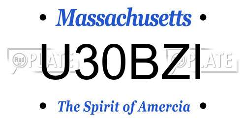 U30BZI Massachusetts License Plate