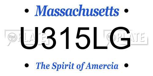 U315LG Massachusetts License Plate